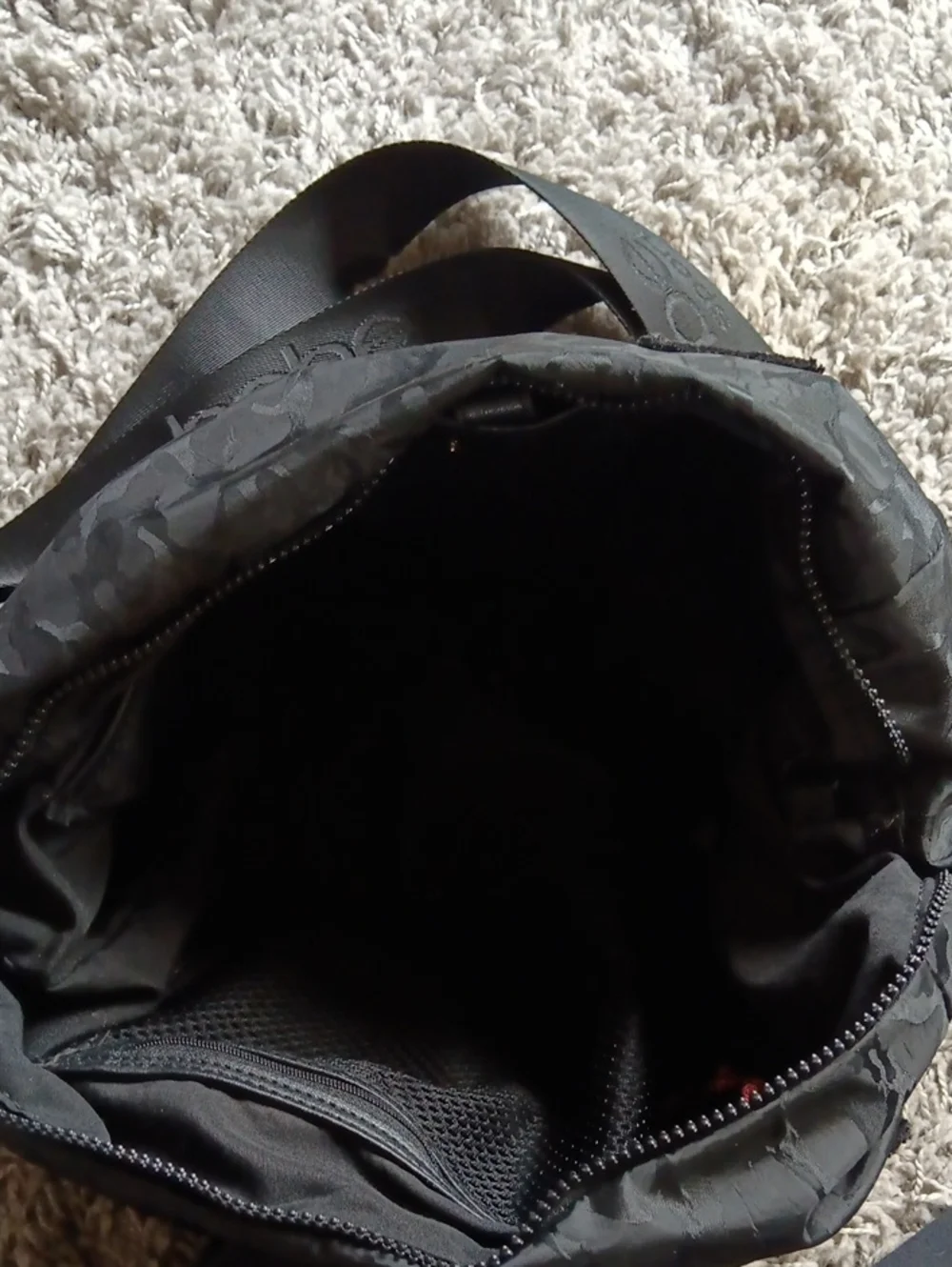 bebe Black Camouflage Nylon Messenger Bag